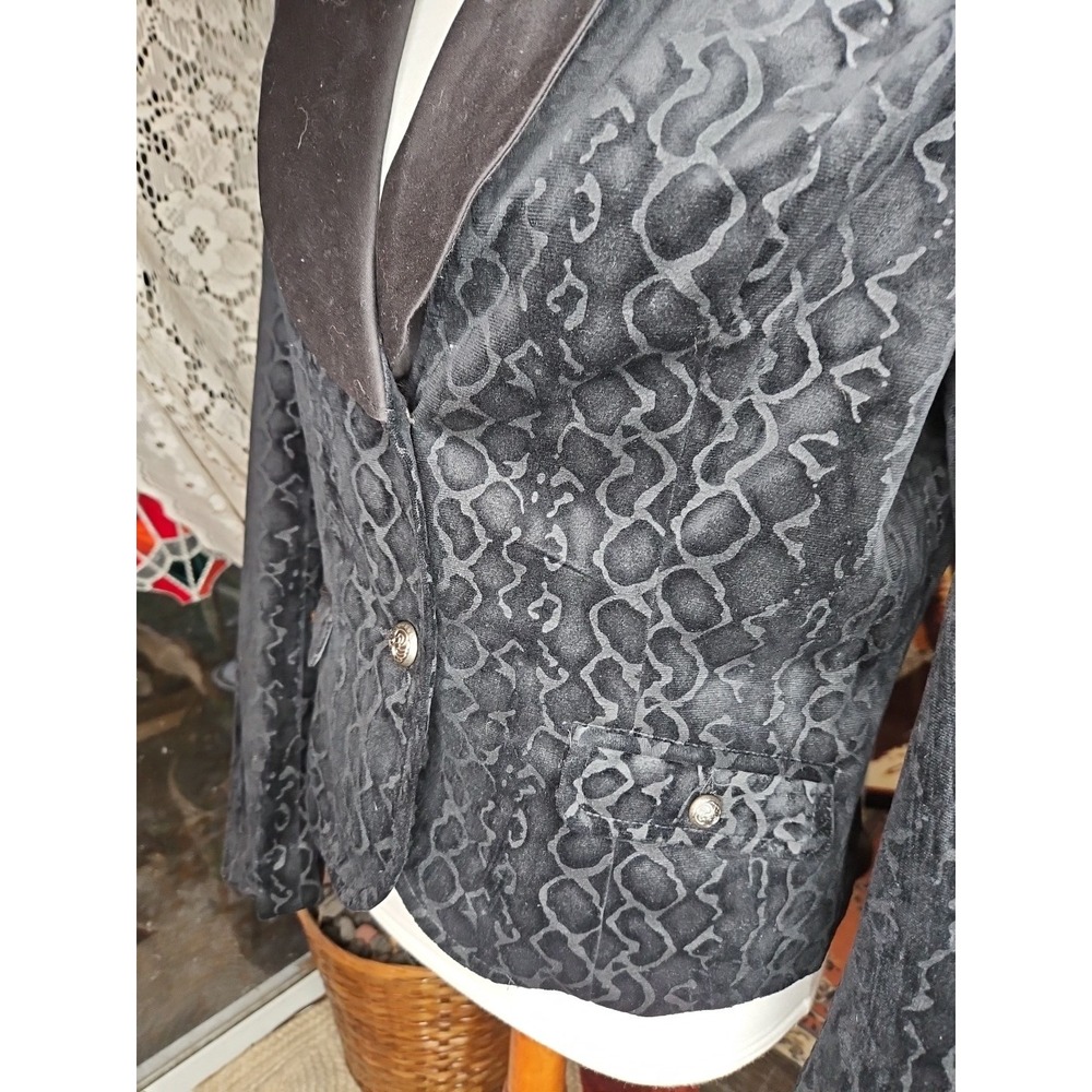 Hearts & Roses Steam Punk‎ Jacket Blazer Rock Snakeskin Pattern Velour Goth Sz 8
